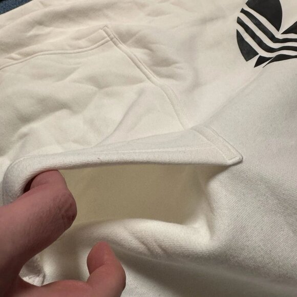 adidas Originals Trefoil Big Logo Hoodie XL White Streetwear Classic NWT - Picture 11 of 13